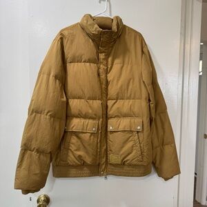 NWT All Saints Men Tan Puffer Jacket Size L